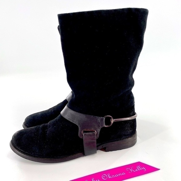 ATTIZZARE Black Suede Riding Boots Size 5.5 Black - Picture 10 of 15